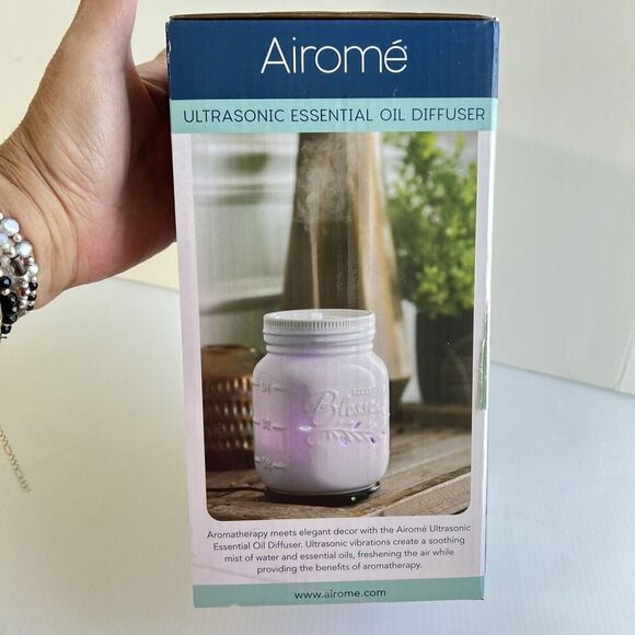 AIROME' ESSENTIAL OIL ULTRASONIC DIFFUSER w/LED - Mason Jar - Picture 8 of 8